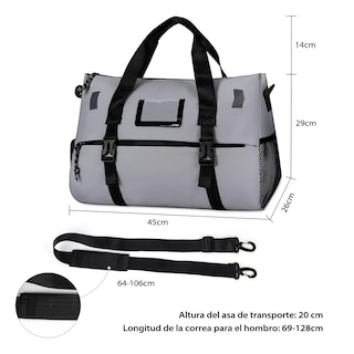 Foto 2 | Maleta Deportiva Gym Bolsa De Viaje Para Gimnasio Fitness Eo Safe Imports Esi-14063 Gris