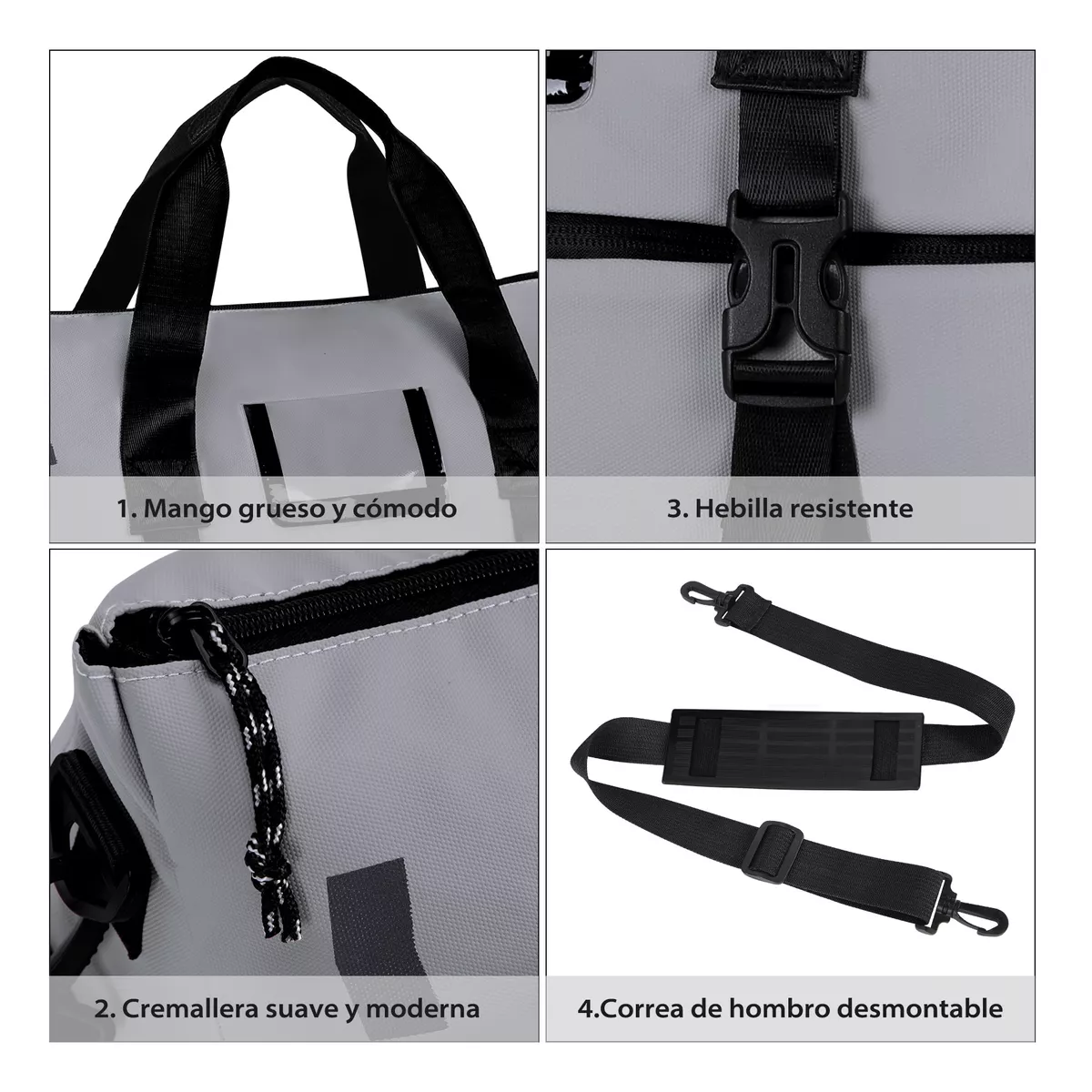 Foto 4 pulgar | Maleta Deportiva Gym Bolsa De Viaje Para Gimnasio Fitness Eo Safe Imports Esi-14063 Gris
