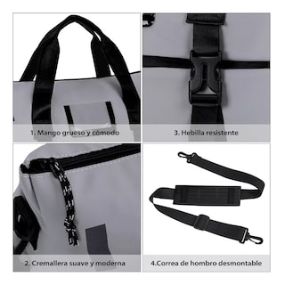 Foto 3 | Maleta Deportiva Gym Bolsa De Viaje Para Gimnasio Fitness Eo Safe Imports Esi-14063 Gris
