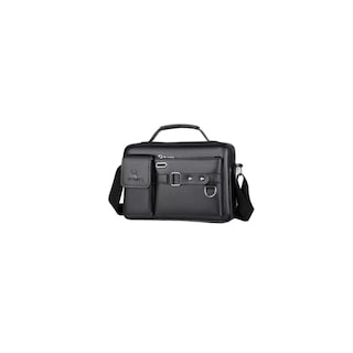 Foto 1 | Bandolera De Cuero Para Hombre Bolso Crossbody Lujo Moderno Negro
