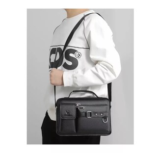 Foto 4 | Bandolera De Cuero Para Hombre Bolso Crossbody Lujo Moderno Negro
