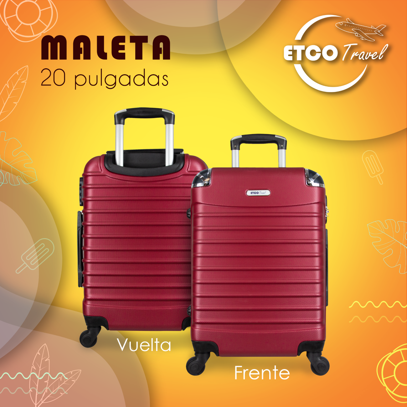 Foto 2 | Maleta de Viaje  Etco Travel con Ruedas 360