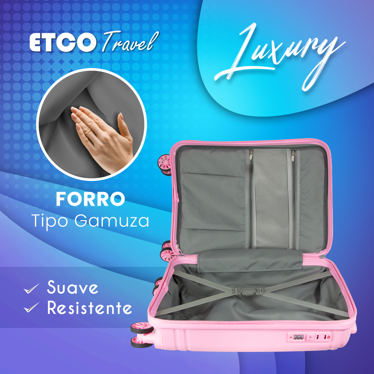 Foto 8 pulgar | Maleta De Mano Rigida Rosa Carry On 10 Kgs Avion Tipo Tourister