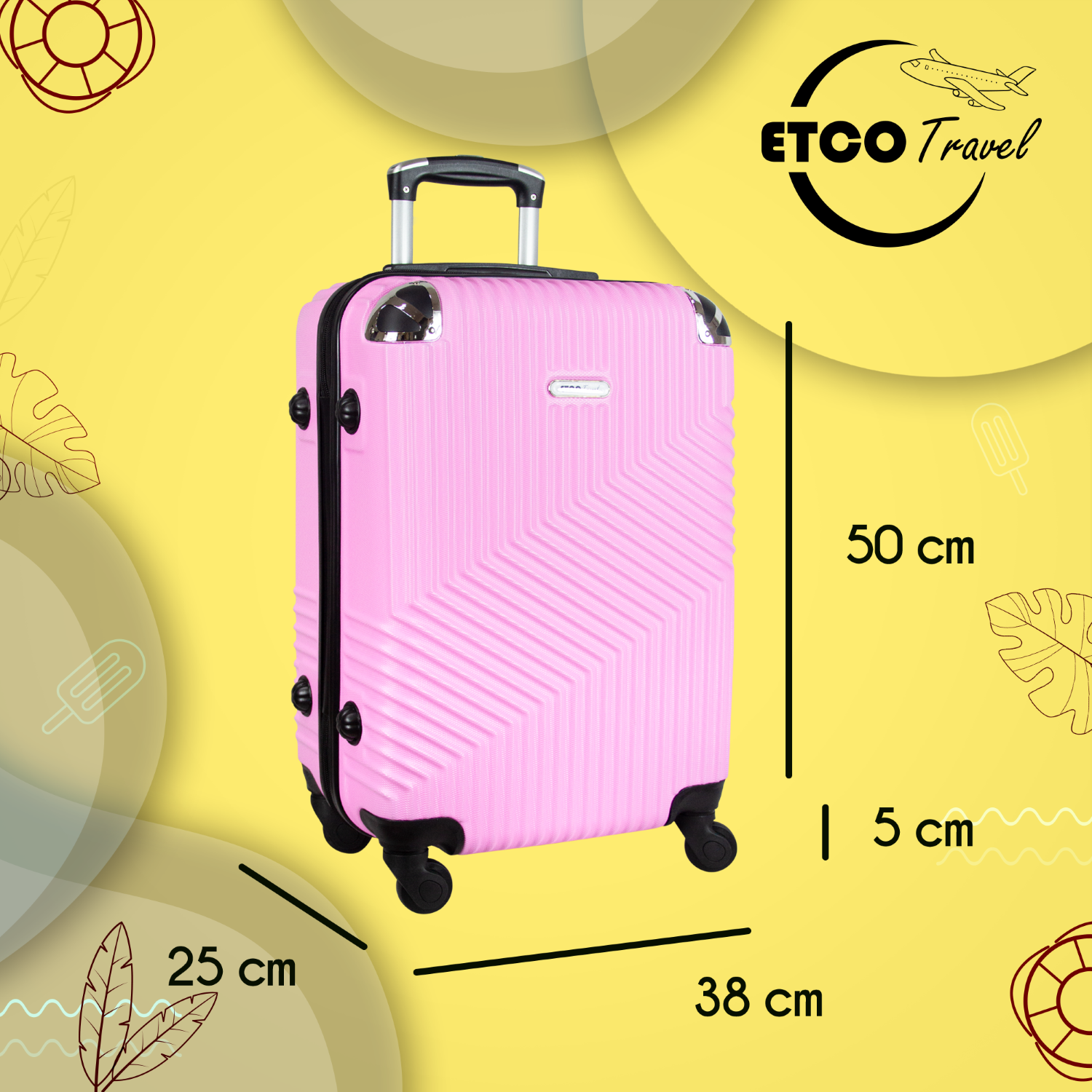 Foto 4 pulgar | Maleta De Mano Set Maleta + Neceser Color Rosa Carry On Avión 10kgs. Etco Travel