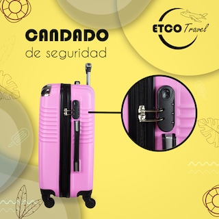 Foto 4 | Maleta De Mano Set Maleta + Neceser Color Rosa Carry On Avión 10kgs. Etco Travel