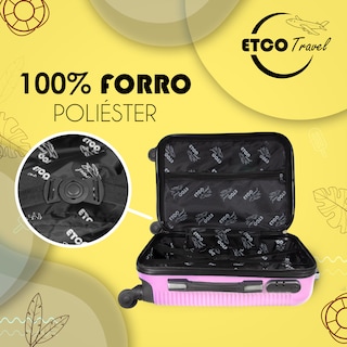 Foto 6 | Maleta De Mano Set Maleta + Neceser Color Rosa Carry On Avión 10kgs. Etco Travel