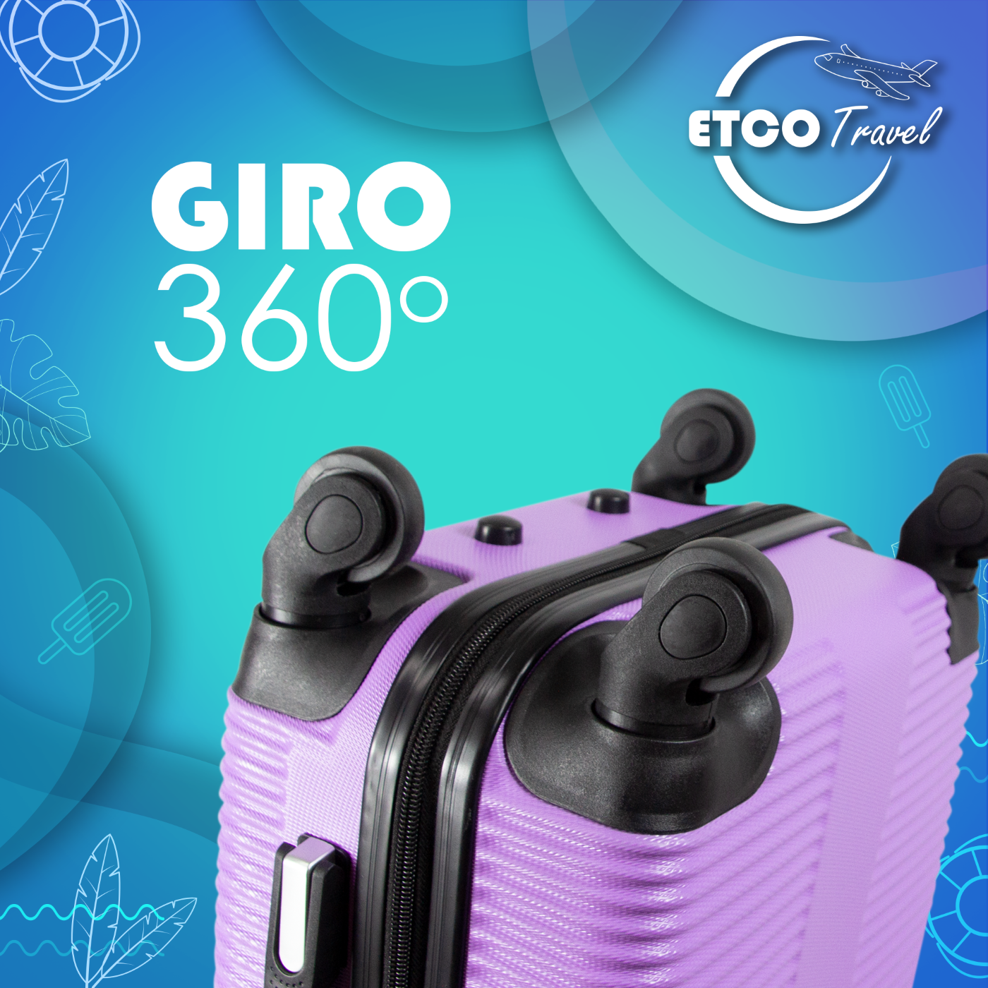 Foto 5 | Maleta De Mano Color Lila Con Ruedas Giro 360° De Viaje Avión, 18 Pulgadas Carry On Etco Travel