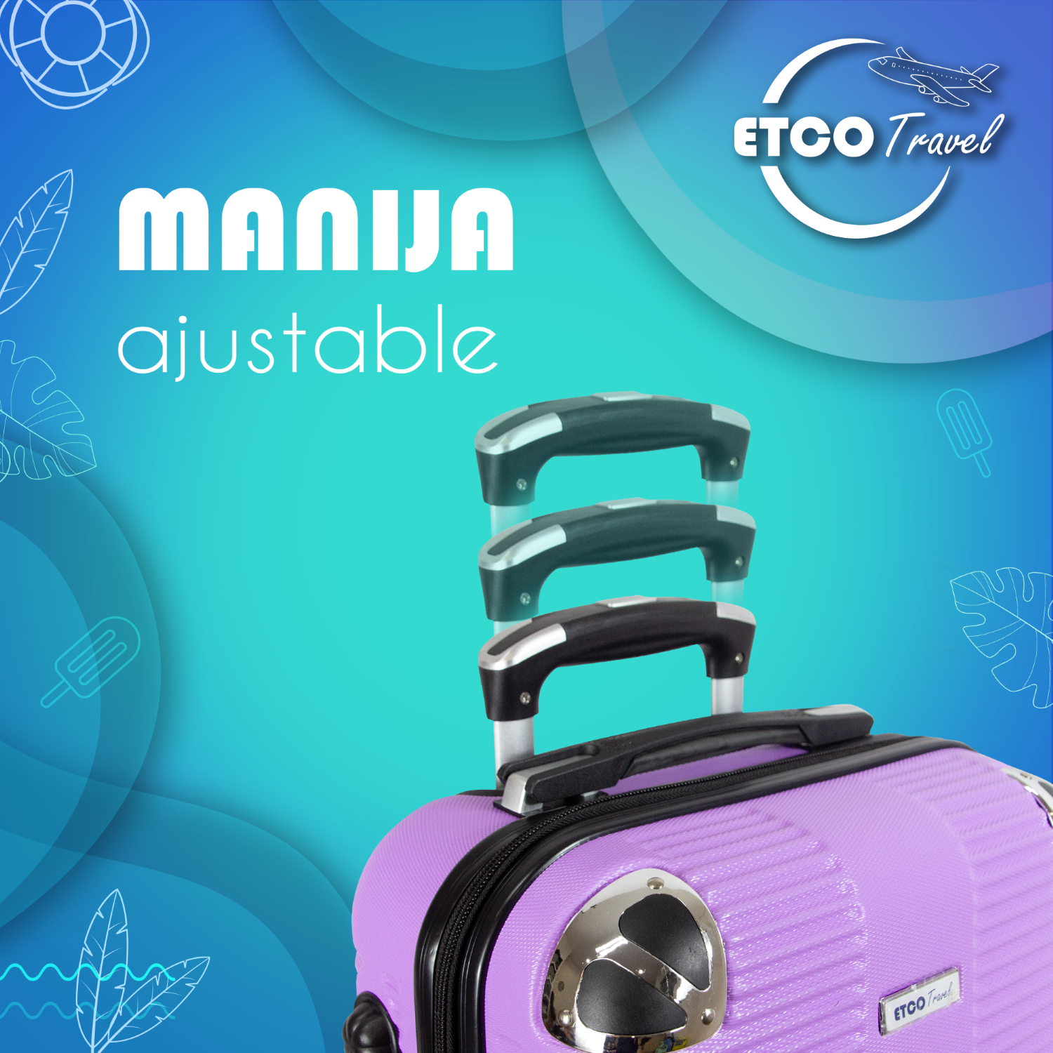 Foto 6 | Maleta De Mano Color Lila Con Ruedas Giro 360° De Viaje Avión, 18 Pulgadas Carry On Etco Travel