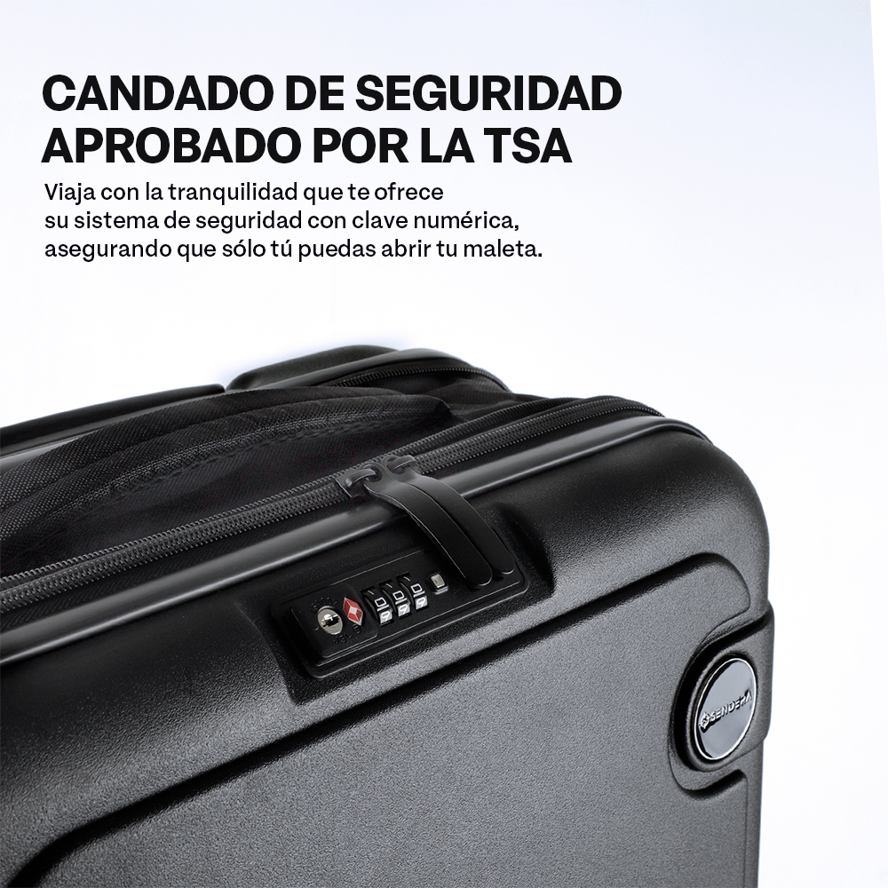 Foto 7 pulgar | Maleta Carry On Sendera 20”  Negro con Candado