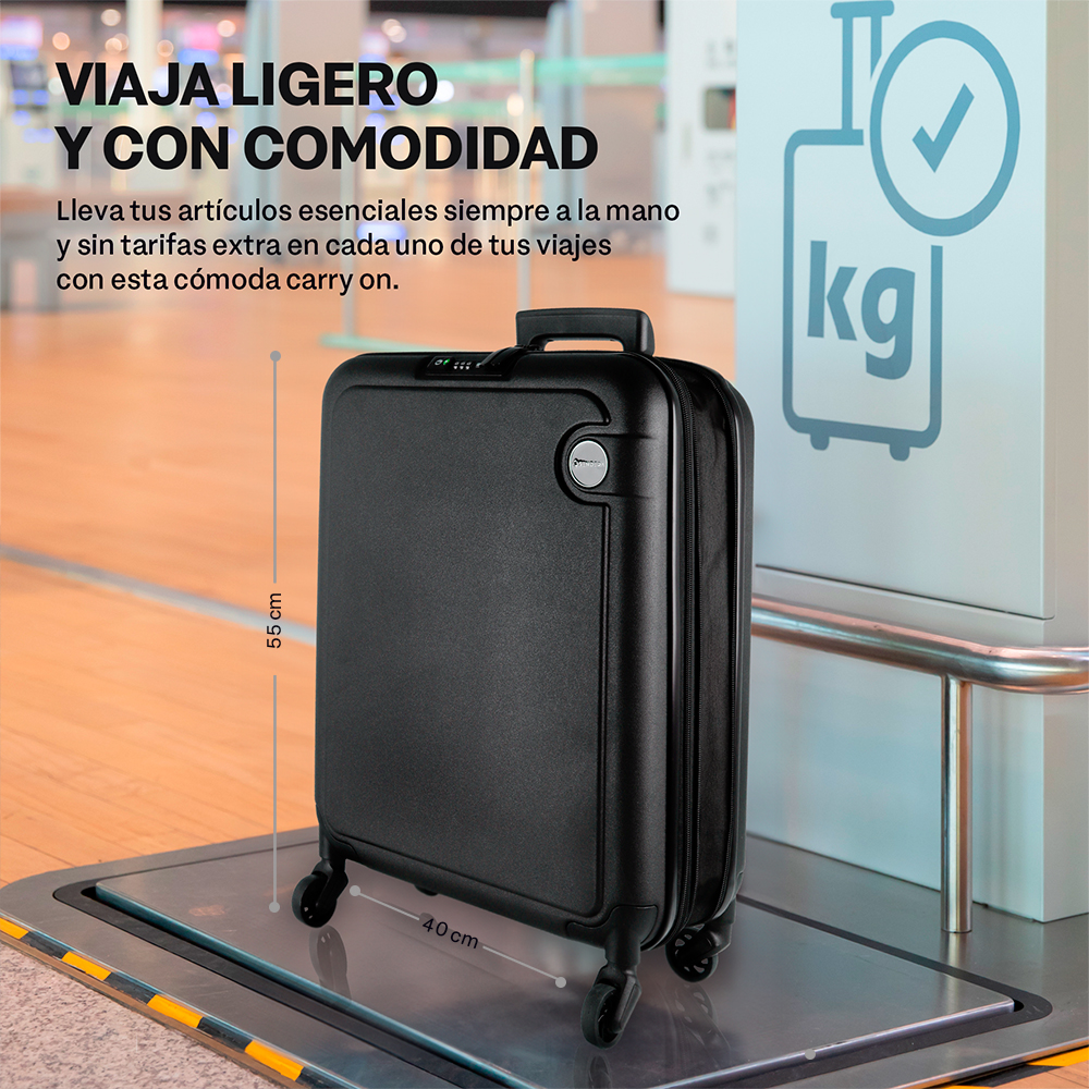 Foto 8 pulgar | Maleta Carry On Sendera 20”  Negro con Candado
