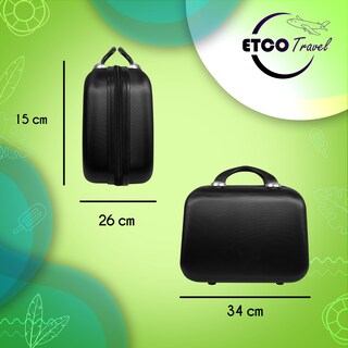 Foto 3 | Maleta Neceser De Mano Cosmetiquera De Viaje Color Negro Impermeable Maquillaje