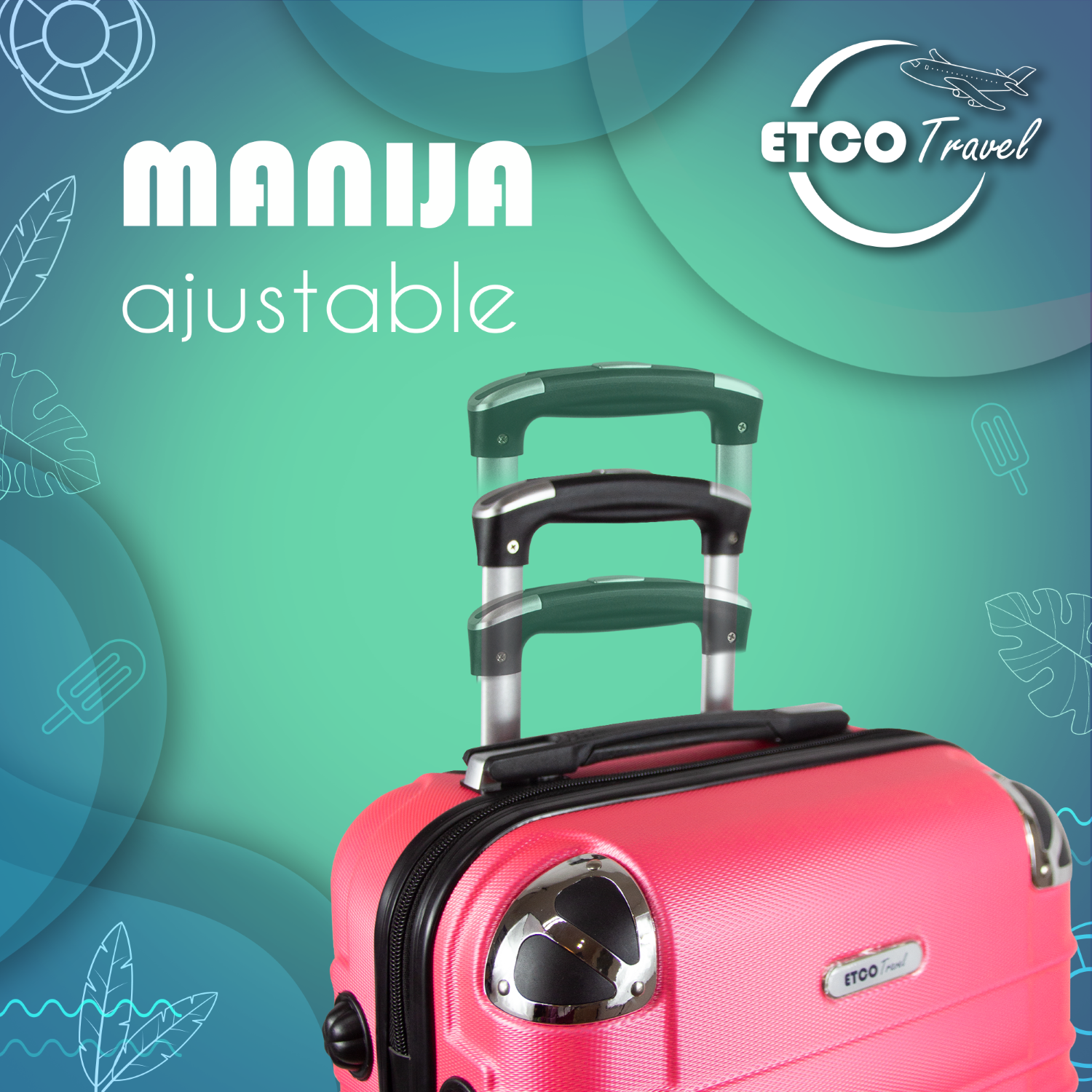 Foto 5 | Maleta De Mano Color Rosa Melón Con Ruedas Giro 360° De Viaje Avión, 19 Pulgadas Carry On Etco Travel