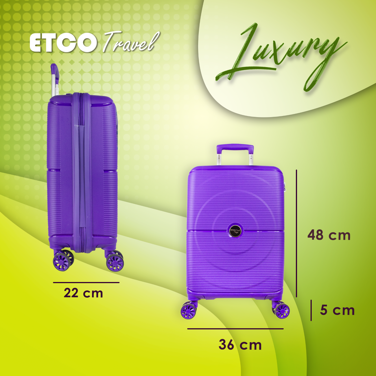 Foto 4 pulgar | Maleta De Mano Rígida Color Morado Carry On 10 Kgs Avión Tipo American