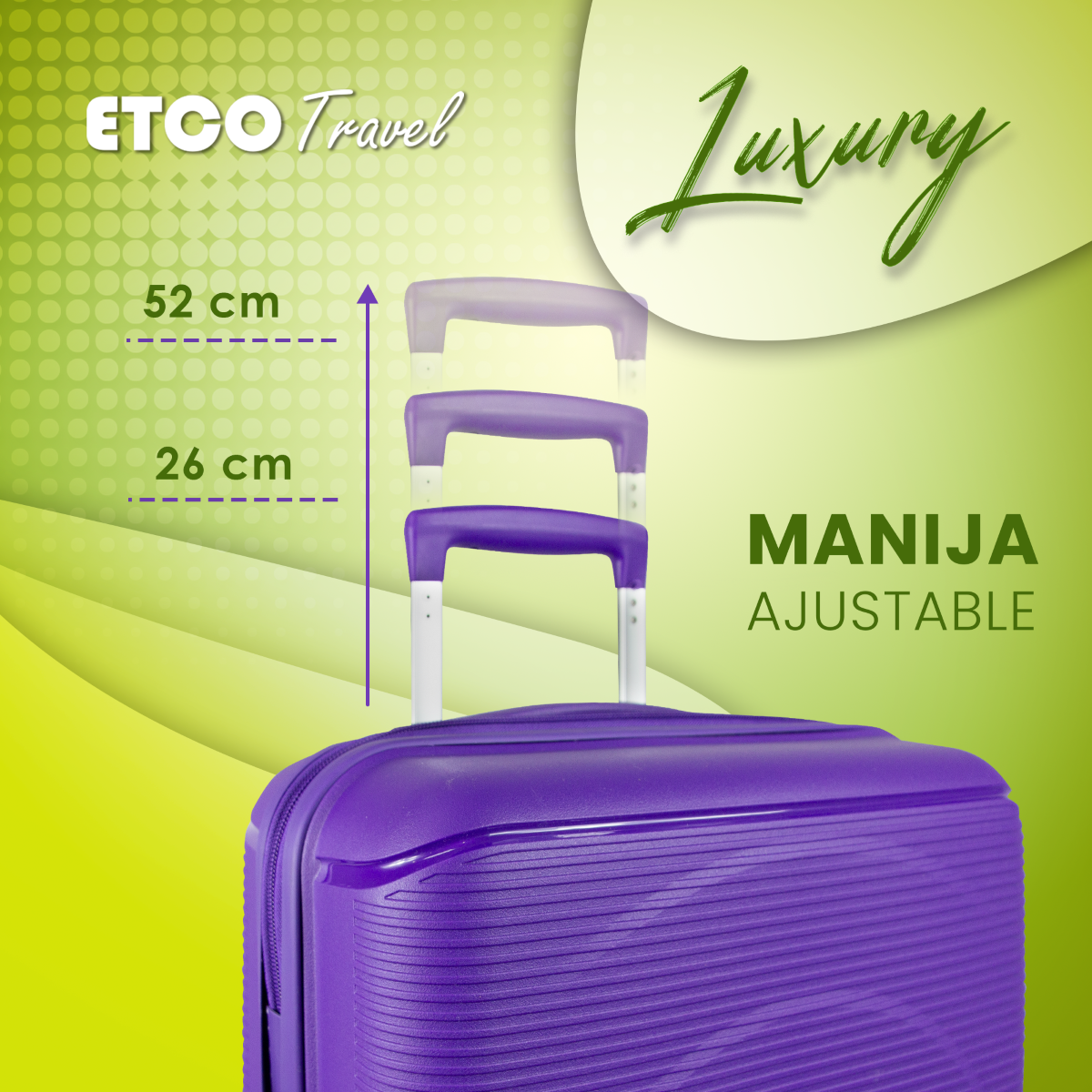 Foto 5 pulgar | Maleta De Mano Rígida Color Morado Carry On 10 Kgs Avión Tipo American