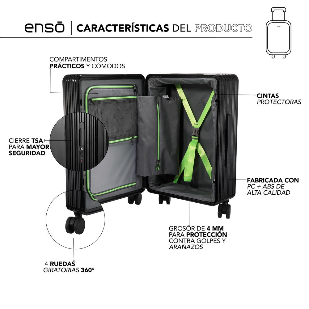 Foto 7 | Maleta de Mano Viaje Enso EL2401B 20 Pulgadas Negro