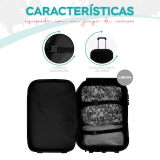 Foto 3 | Maleta Mano Cabina Linium Expandible Color Negra Ligera