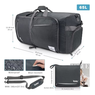 Foto 3 | Maleta Deportiva Bolsa De Deporte Gym Plegable Bolsa 65l Eo Safe Imports Esi-15693 Gris