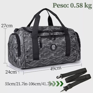 Foto 2 | Maletas De Viaje Deportiva Mochila Gym Bolsa Equipaje Mano Eo Safe Imports Esi-15686 Gris