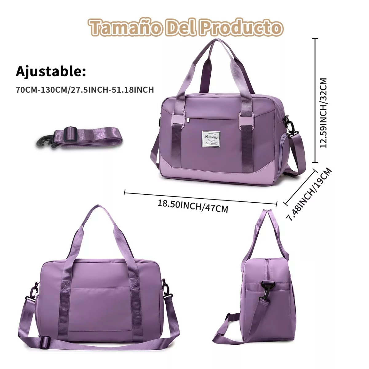 Foto 4 pulgar | Maletas Gym Viaje Maletas Deportivas Fitness Bolsa De Gym Eo Safe Imports Esi-15689 Purpura