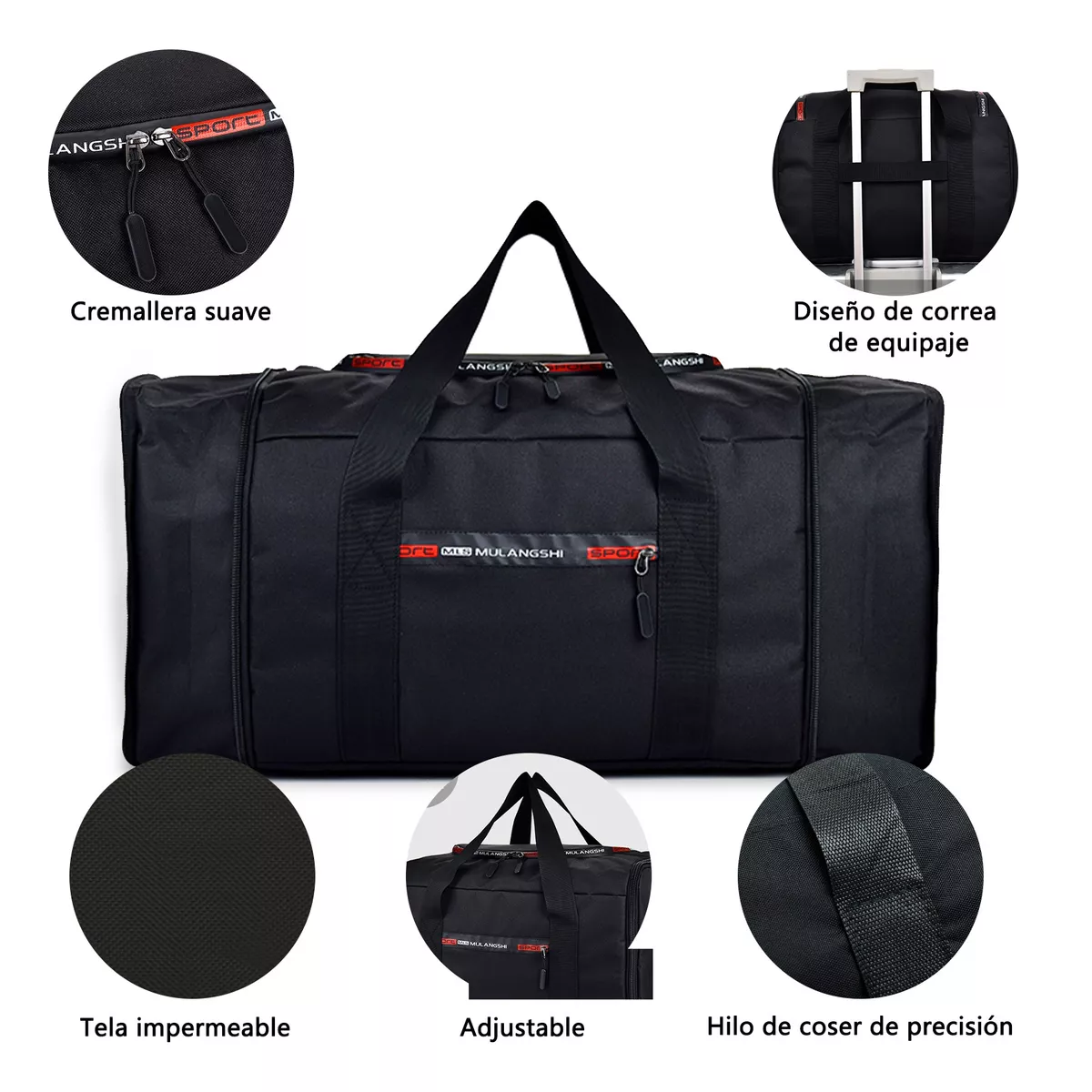 Foto 3 pulgar | Bolsa De Viaje Portátil Deportiva Fitness Mochila Maleta 70l Eo Safe Imports Esi-15688 Negro