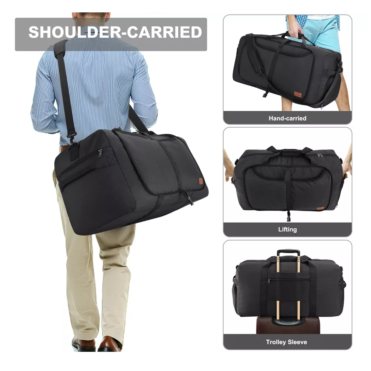 Foto 4 pulgar | Maleta Bolsa De Viaje Bolsa Deportiva Gym Fitness Bag 75l Eo Safe Imports Esi-15685  Negro