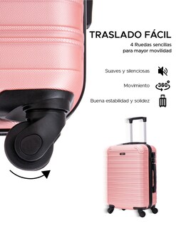 Foto 6 | Maleta de Mano Toronto Oro Rosa 20" ABS Ultraligera con Ruedas Giratorias y Cerradura de Combinación