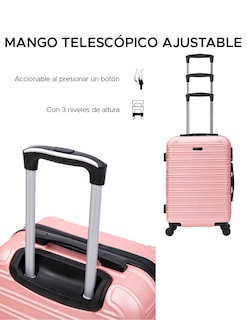 Foto 7 | Maleta de Mano Toronto Oro Rosa 20" ABS Ultraligera con Ruedas Giratorias y Cerradura de Combinación