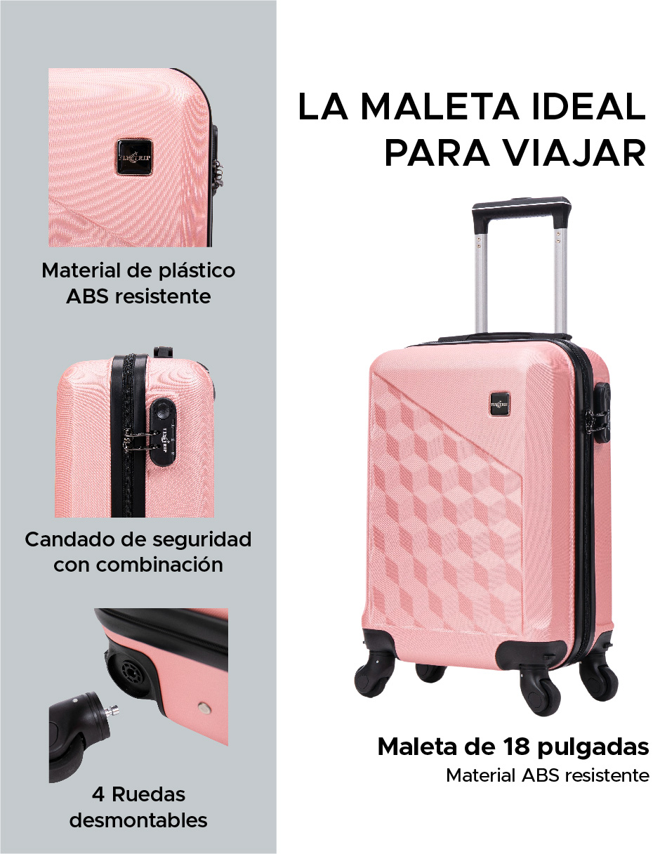 Foto 2 | Maleta 18'' Abs Kenia Color Oro Rosa