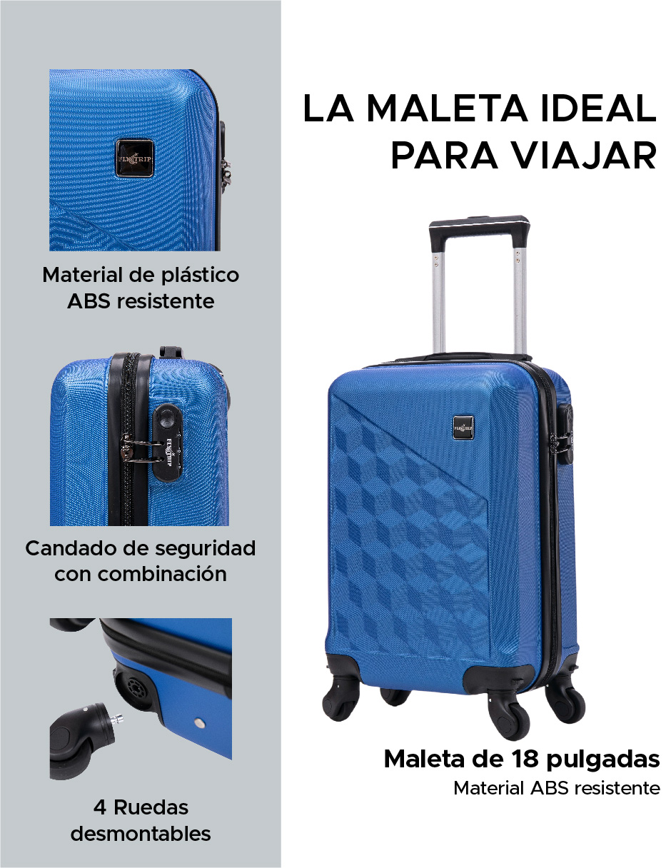 Foto 3 pulgar | Maleta 18'' Abs Kenia Color Azul