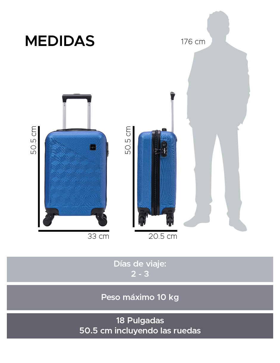 Foto 4 pulgar | Maleta 18'' Abs Kenia Color Azul