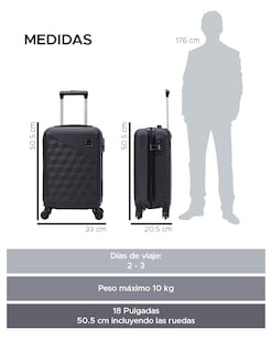 Foto 3 | Maleta 18'' Abs Kenia Color Negro