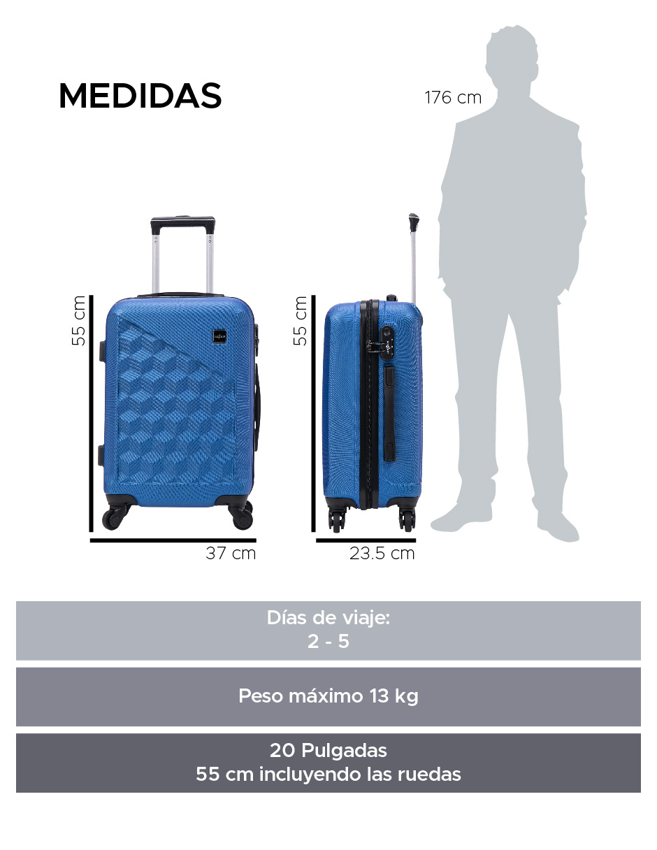 Foto 3 | Maleta Kenia 20” Abs Color Azul