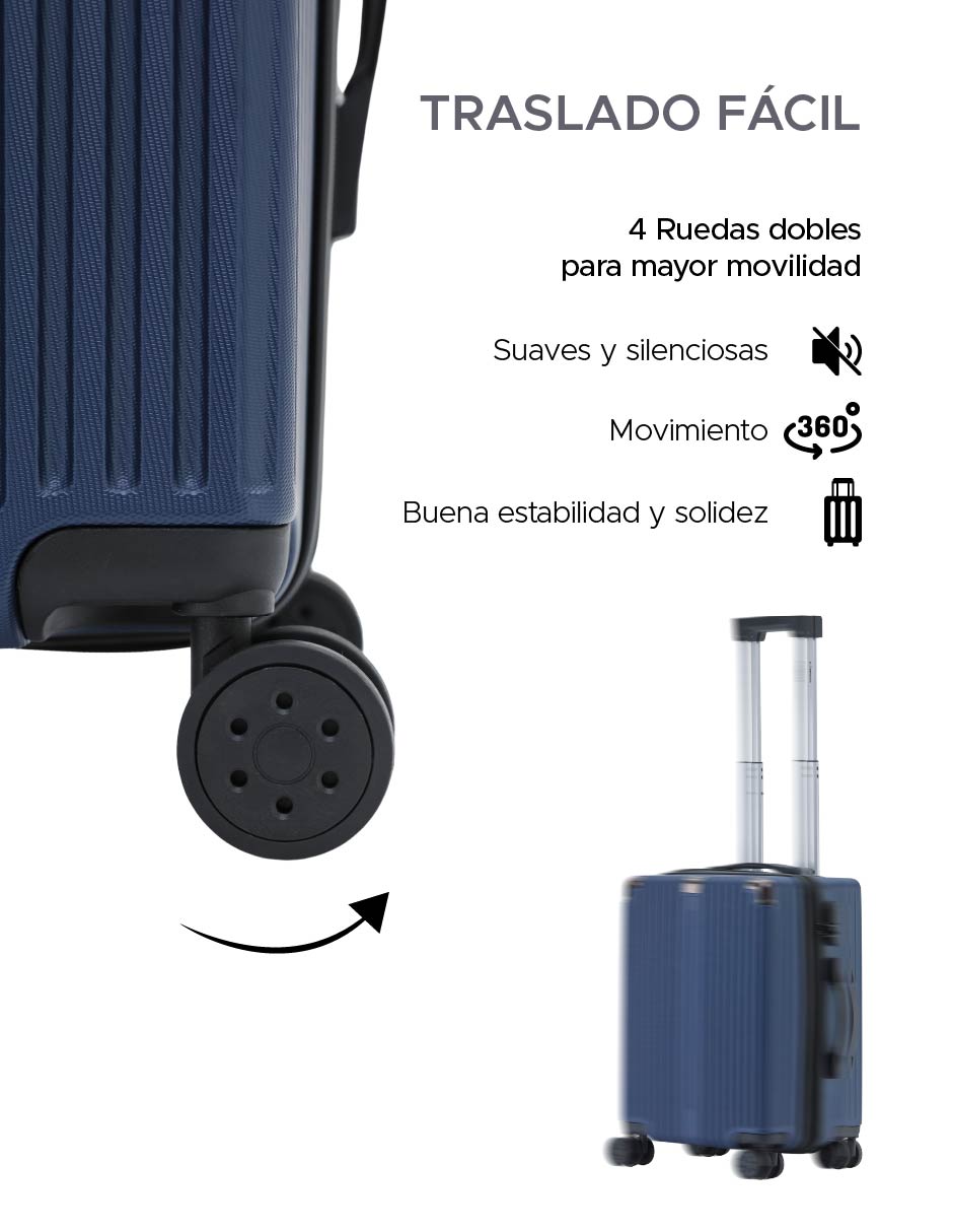 Foto 7 pulgar | Maleta de Mano Abs 20'' Miami Azul