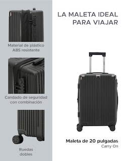 Foto 2 | Maleta De Mano Abs De 20'' Miami Color - Negro