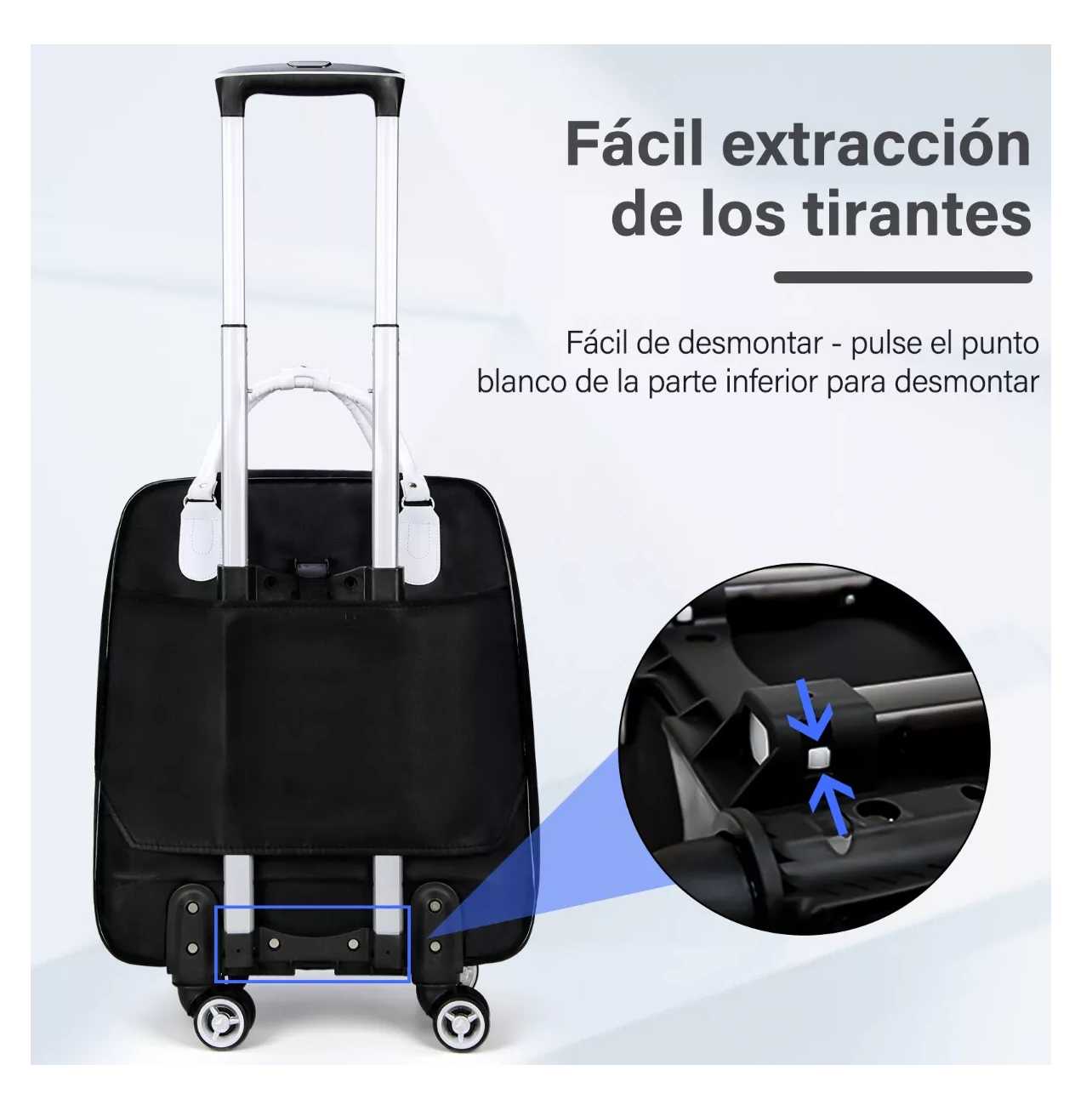 Foto 6 pulgar | Maleta De Mano De Viaje Bolsa Con Candado De Seguridad Cabina Negro/blanco