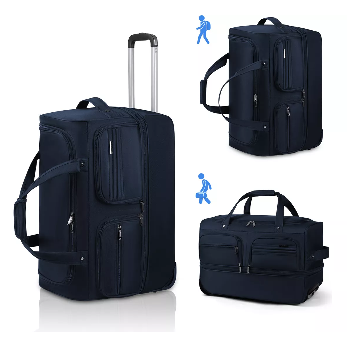 Foto 2 | Maleta De Viaje Con Ruedas Bolsa De Viaje, Azul Marino