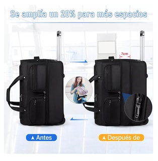 Foto 3 | Maleta de Viaje Con Ruedas Bolsa de Viaje Negra