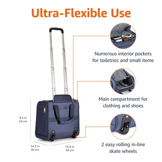 Foto 2 | Equipaje De Mano Amazon Basics Para Debajo Del Asiento, 14 Pulgadas, Azul Marino - Venta Internacional.