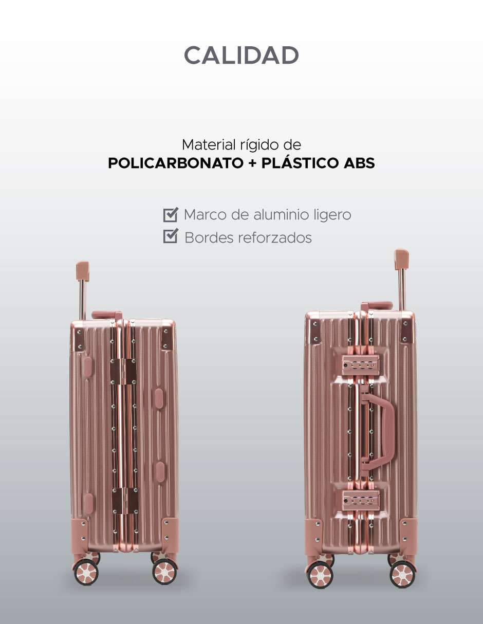 Foto 5 pulgar | Maleta Abs 20in Zúrich Color Oro Rosa