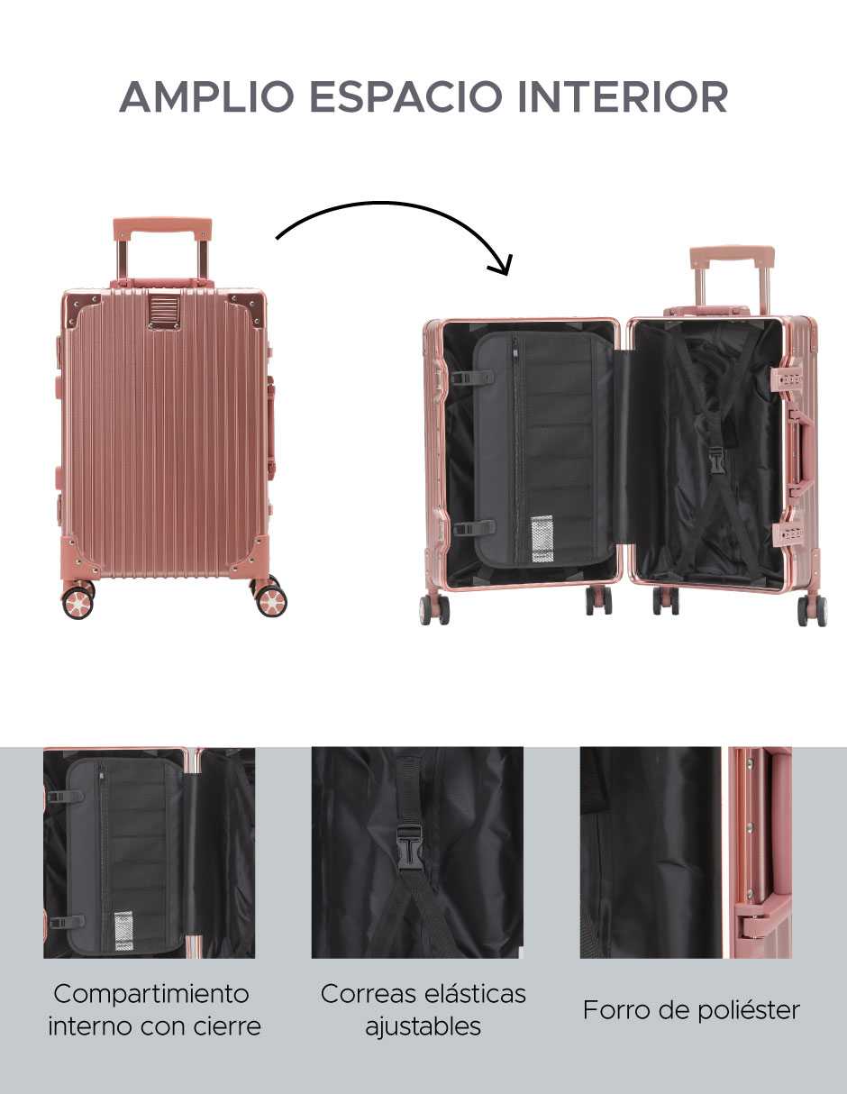 Foto 5 | Maleta Abs 20in Zúrich Color Oro Rosa