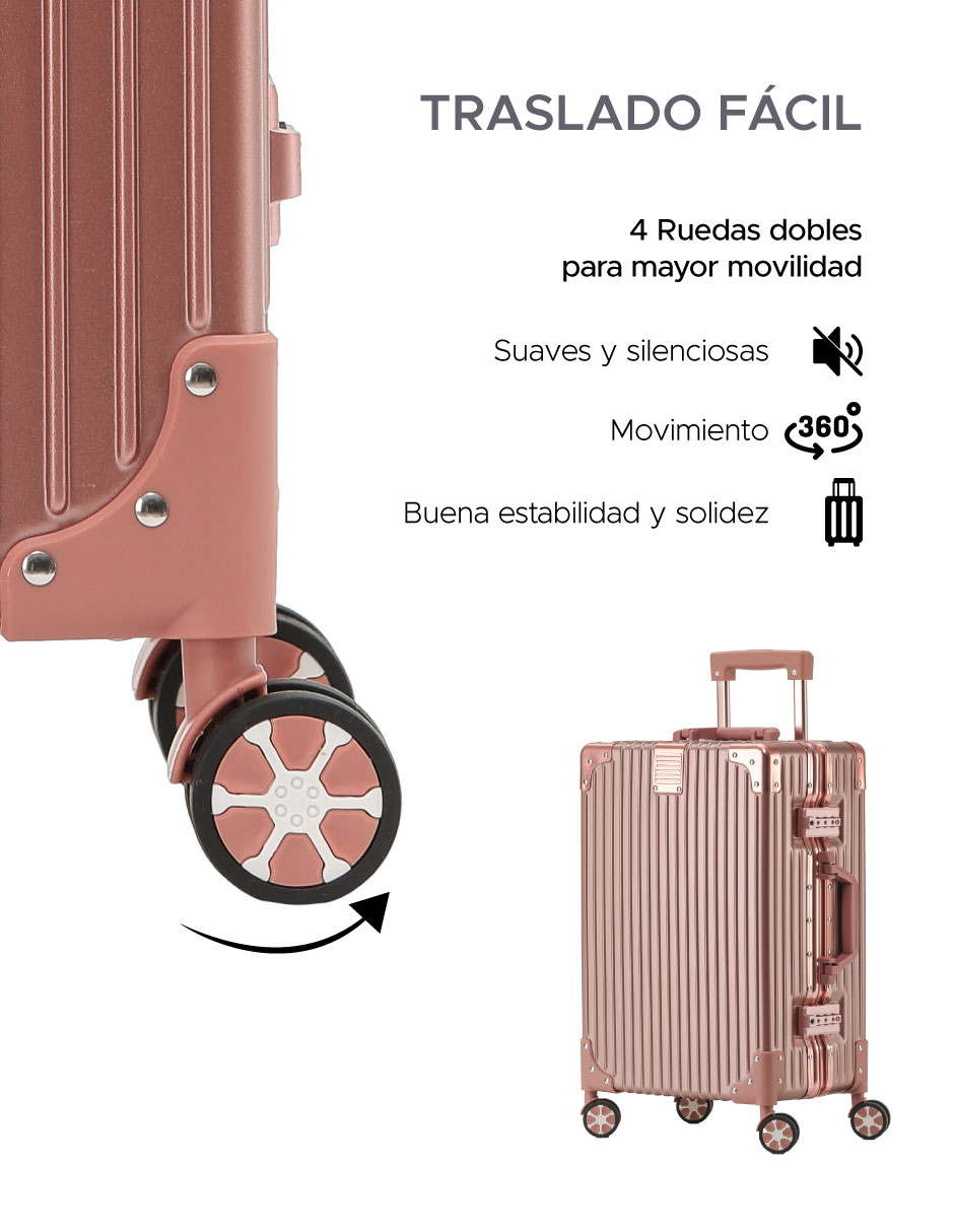 Foto 6 | Maleta Abs 20in Zúrich Color Oro Rosa