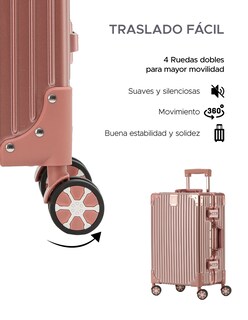 Foto 6 | Maleta Abs 20in Zúrich Color Oro Rosa
