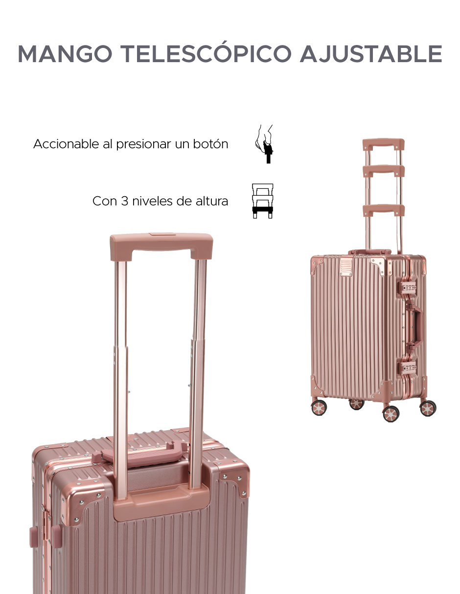 Foto 7 | Maleta Abs 20in Zúrich Color Oro Rosa