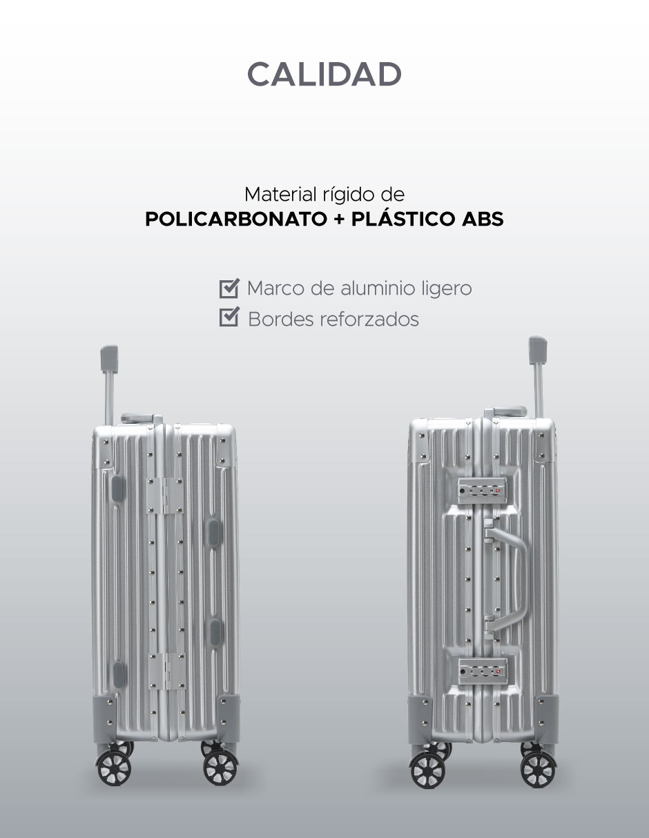 Foto 5 pulgar | Maleta Abs 20'' Compass Zúrich Color Plata