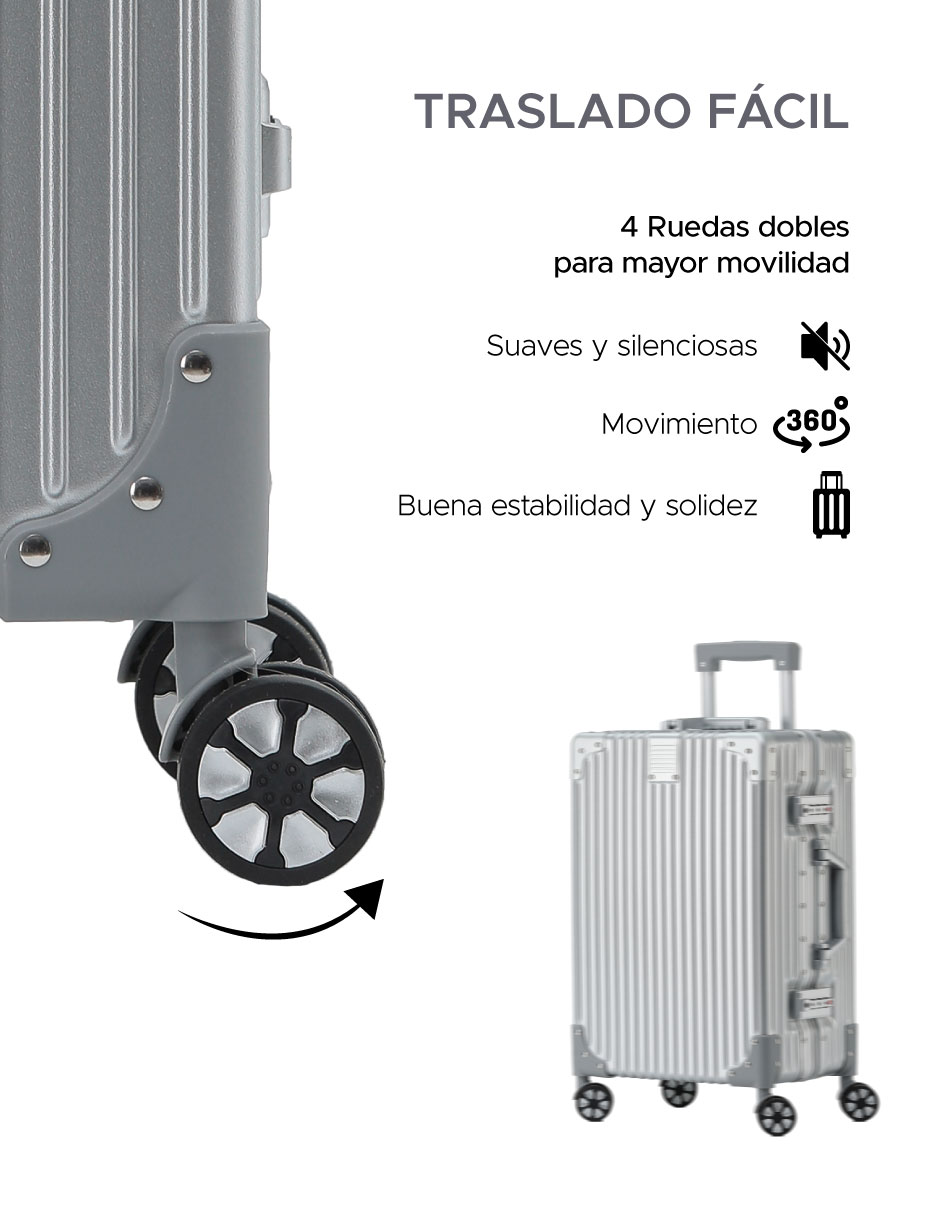 Foto 6 | Maleta Abs 20'' Compass Zúrich Color Plata