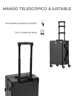 Foto 7 | Maleta Abs 20'' Negro 4 Ruedas Giratorias y Cerradura TSA