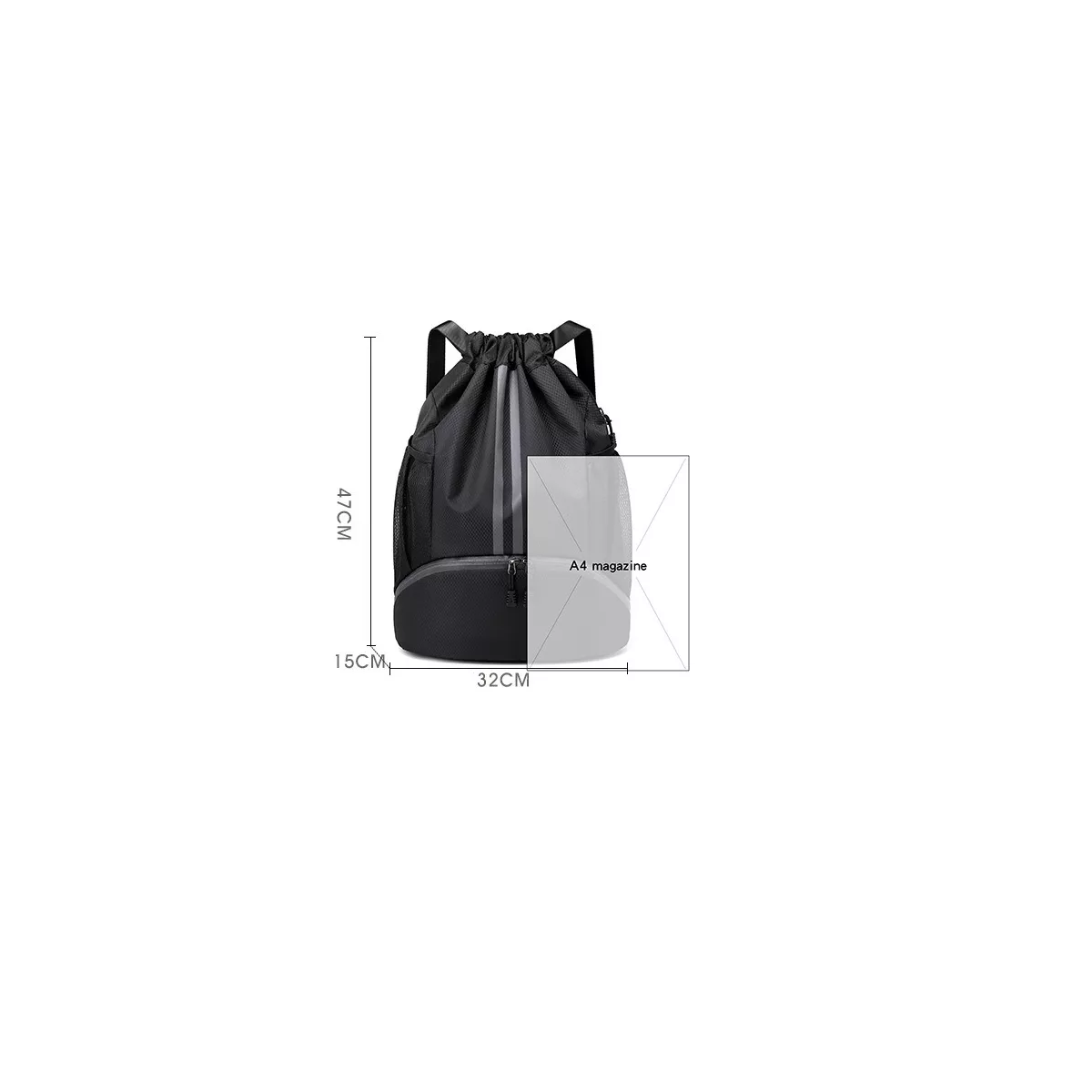 Foto 3 pulgar | Mochila Deportiva con Cordón Eo Safe Imports Esi-17320 Negra