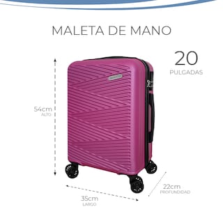 Foto 4 | Maleta de Mano Rígida 20 Pulgadas Rosa con Ruedas 360 y Candado