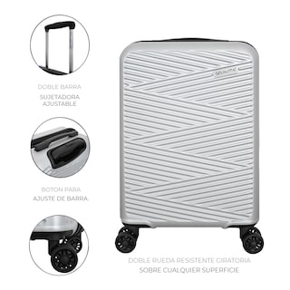 Foto 3 | Maleta de Mano Rígida 20 Pulgadas Gris con Ruedas 360 y Candado TSA Marca Gravita