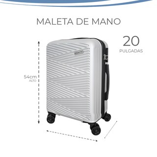 Foto 4 | Maleta de Mano Rígida 20 Pulgadas Gris con Ruedas 360 y Candado TSA Marca Gravita